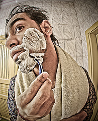 Razor shaving man